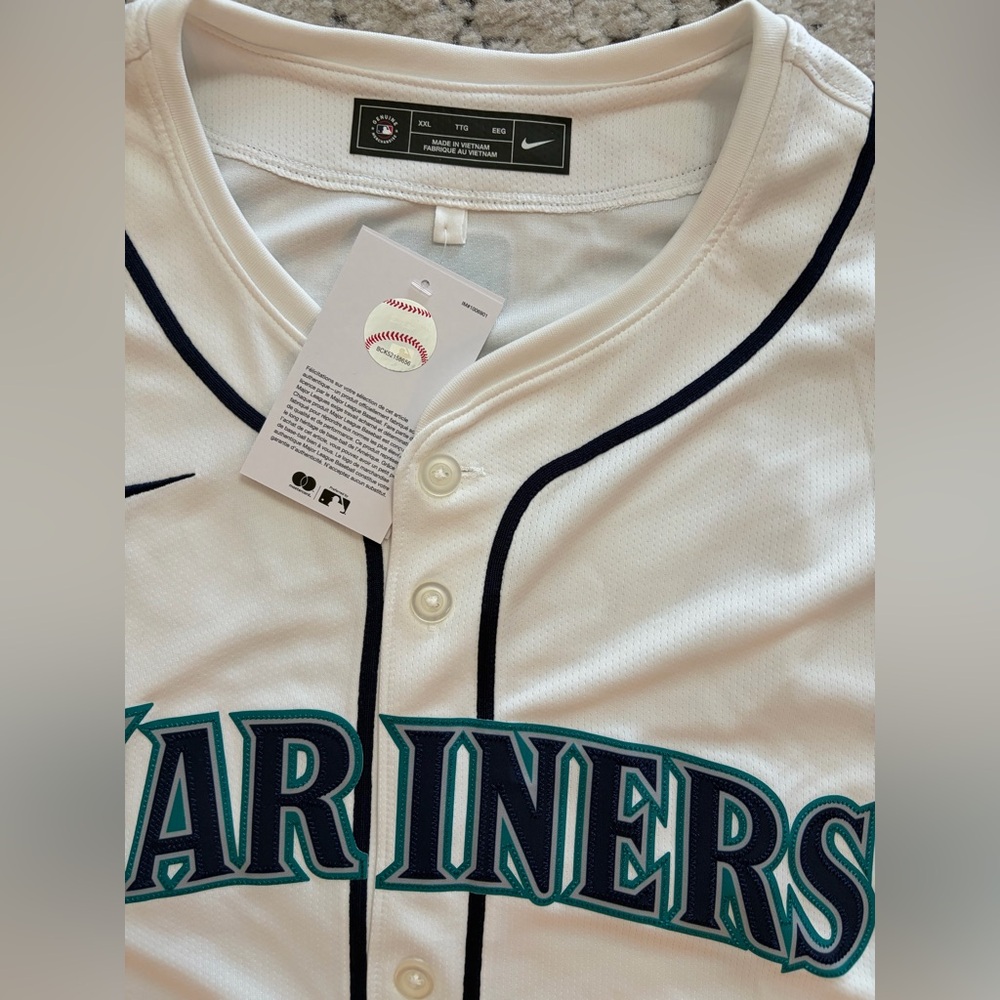 Nike Authentic Seattle Mariners Cal Raleigh #29 White MLB Jersey Men’s Sz: XXL - Picture 5 of 9